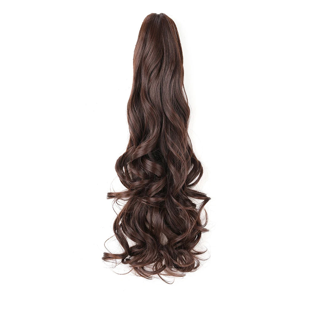 Extension ponytail synthétique – pince griffe, bouclée ou ondulée