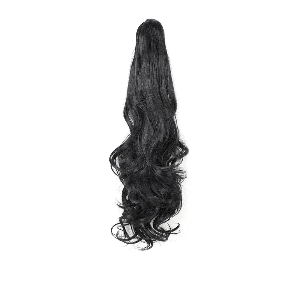 Extension ponytail synthétique – pince griffe, bouclée ou ondulée