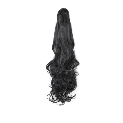 Extension ponytail synthétique – pince griffe, bouclée ou ondulée