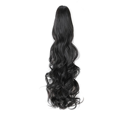 Extension ponytail synthétique – pince griffe, bouclée ou ondulée