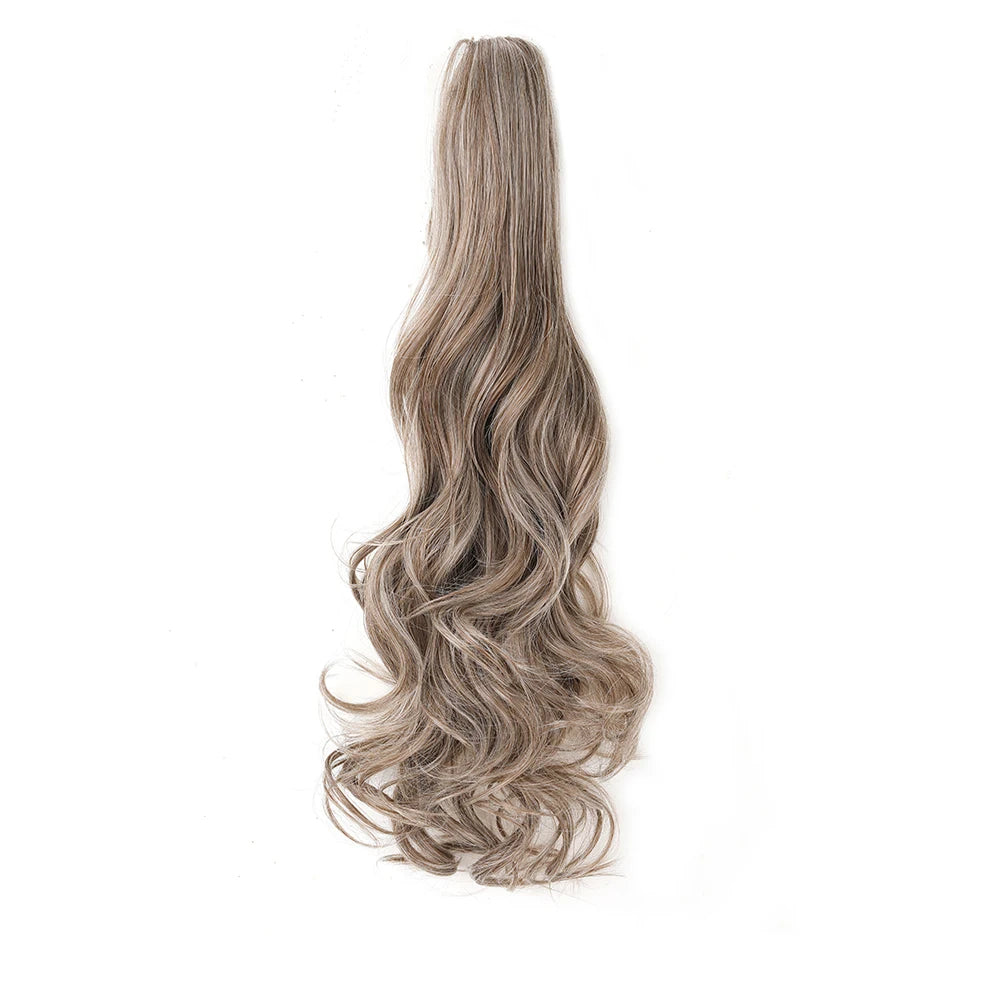 Extension ponytail synthétique – pince griffe, bouclée ou ondulée