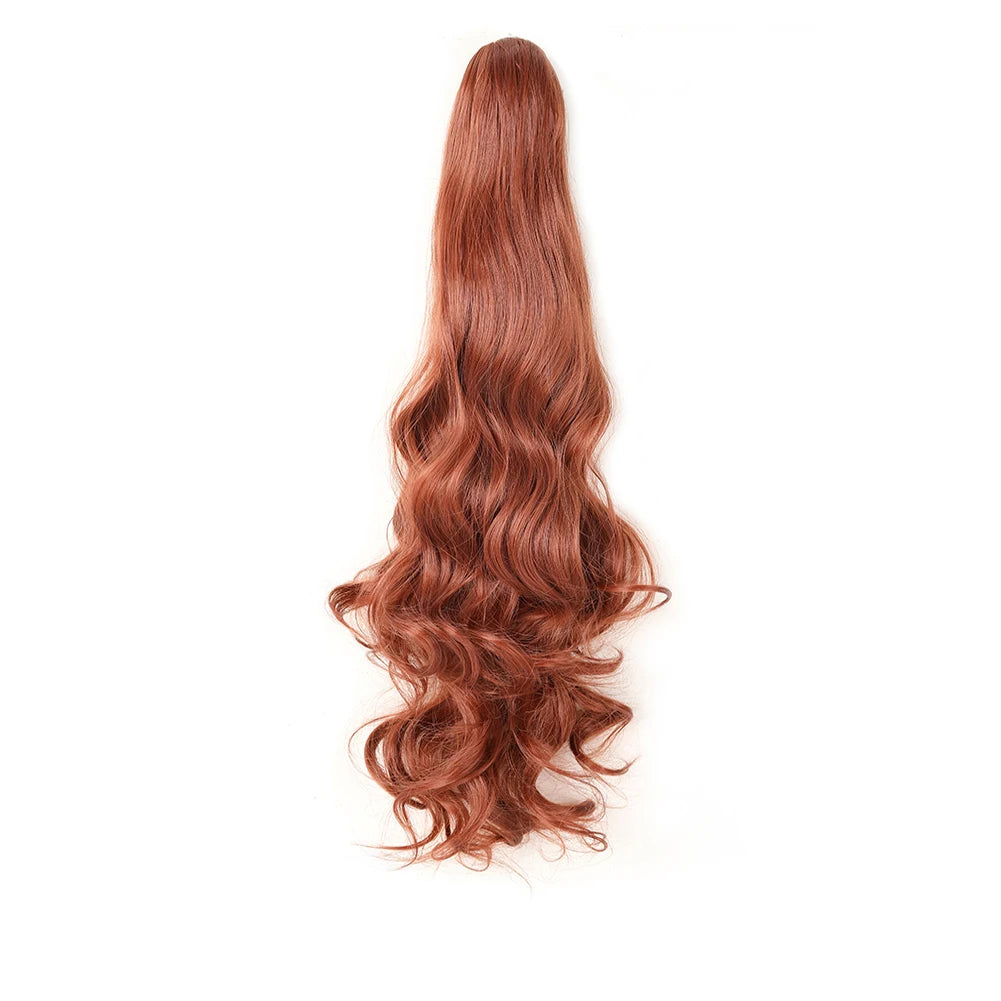 Extension ponytail synthétique – pince griffe, bouclée ou ondulée