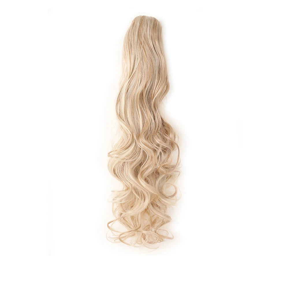Extension ponytail synthétique – pince griffe, bouclée ou ondulée