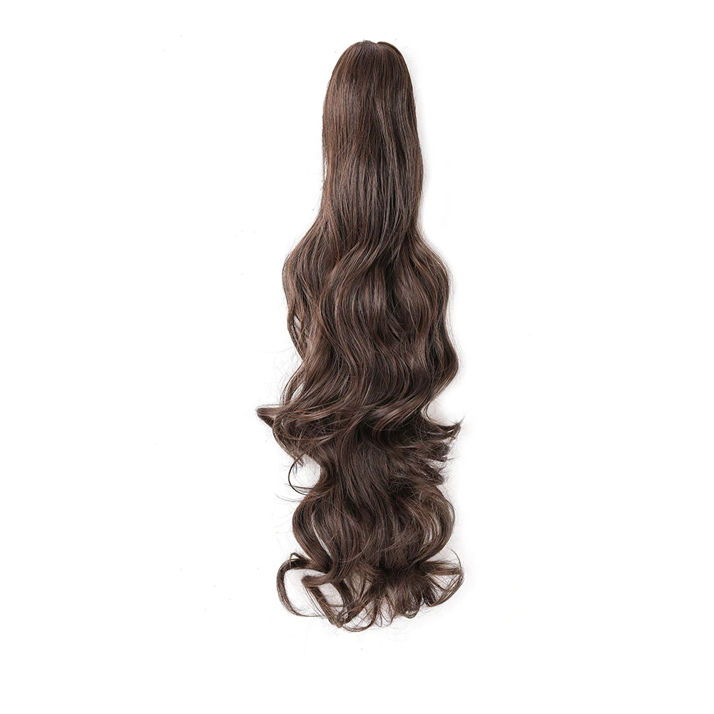 Extension ponytail synthétique – pince griffe, bouclée ou ondulée