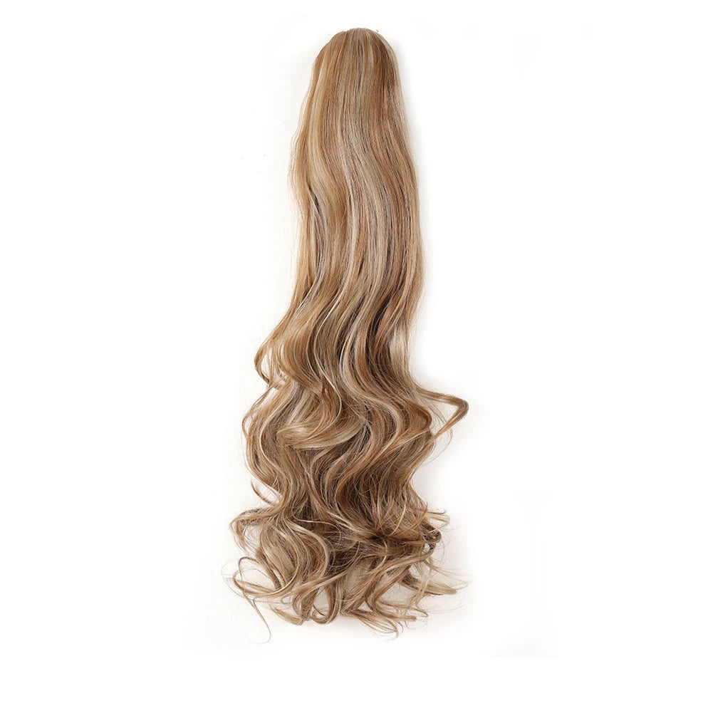 Extension ponytail synthétique – pince griffe, bouclée ou ondulée