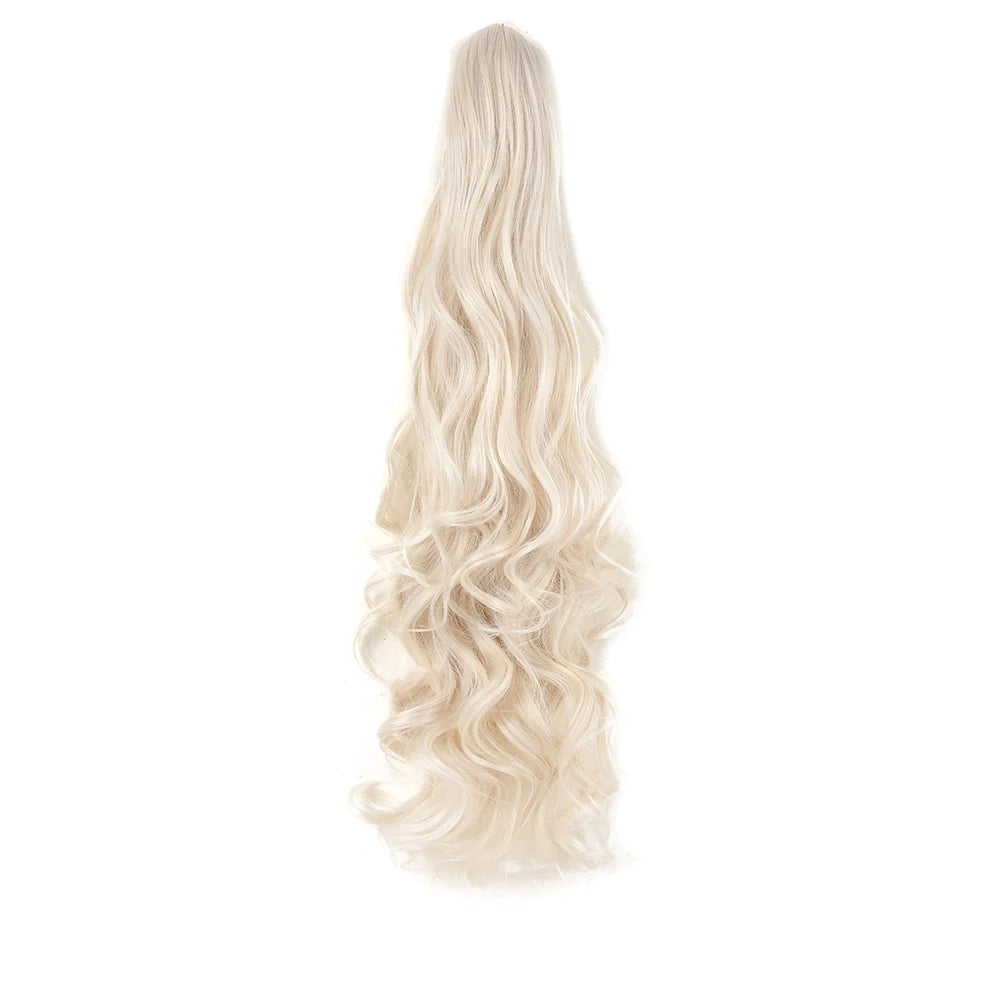 Extension ponytail synthétique – pince griffe, bouclée ou ondulée