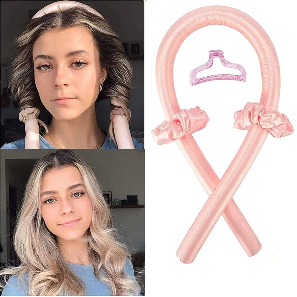 Bandeau boucles sans chaleur – ruban soie pour coiffure facile