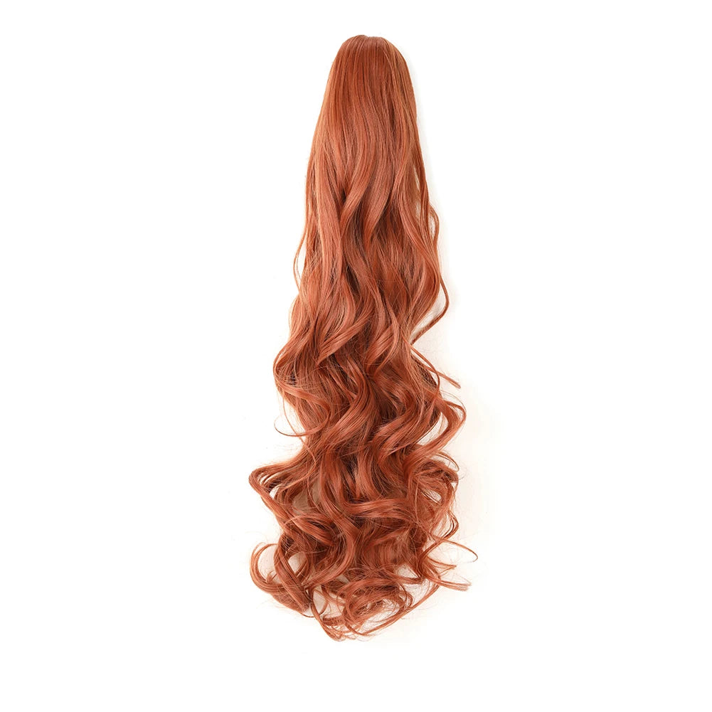 Extension ponytail synthétique – pince griffe, bouclée ou ondulée