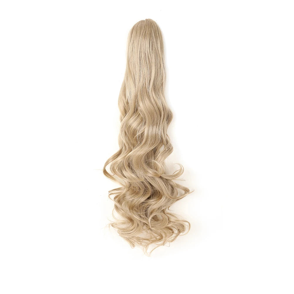 Extension ponytail synthétique – pince griffe, bouclée ou ondulée